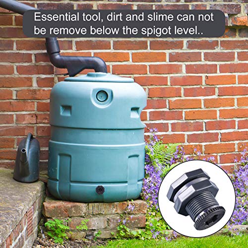 Outus 2 Pieces PVC Bulkhead Fitting with Plugs for Rain Barrels, Aquariums, Water Tanks, Tubs, Pools (3/4 Inch+4 mm Thick Silicon Seal Gaskett,Dark Grey)