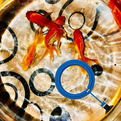 Fish Feeding Ring Floating Food Feeder Circle with Suction Cup Easy to Install Aquarium (Round) - color: Round