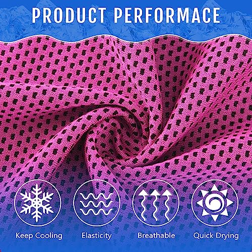 Hosuly 30 Pack Cooling Towels 40"x12" - color: Rose Red