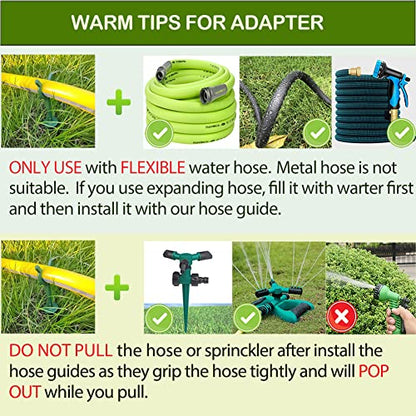 Garden Hose Guide Stakes Set of 10 - Heavy Duty 3/4” Hose Holder Spike for Lawn & Plant Saver, Yard Soaker Support, Durable Kink-Free Watering (Fit 3/4”Hoses) - size: Fit in 3/4’’ Hoses,10pcs