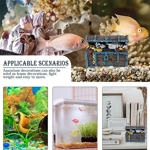 Aquarium Decorations Resin Treasure Box Ornaments Simulation Treasure Chest Aquarium Landscape Decoration for Fish Tank