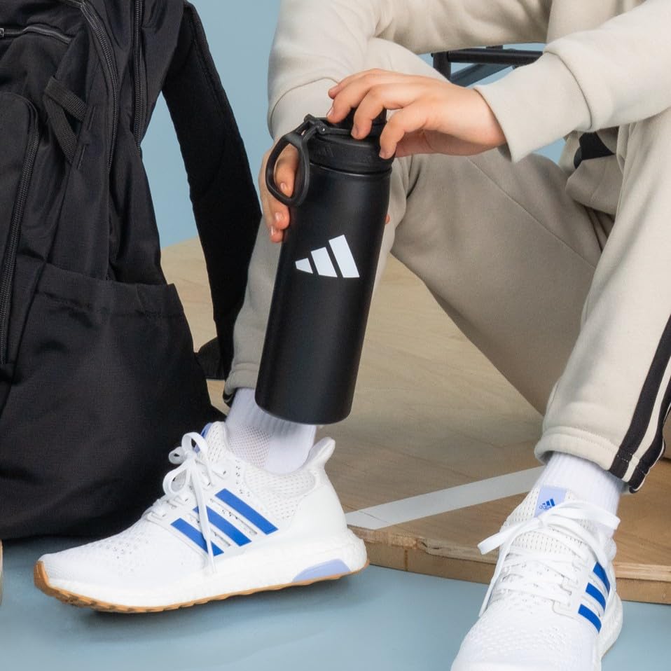 adidas Metal Water Bottle 600 mL | Double-Wall Insulated, Leak-Resistant Lid, BPA-Free, Durable, Workouts & Daily Use - color: Clear Pink/Grey/Pink Fusion/M