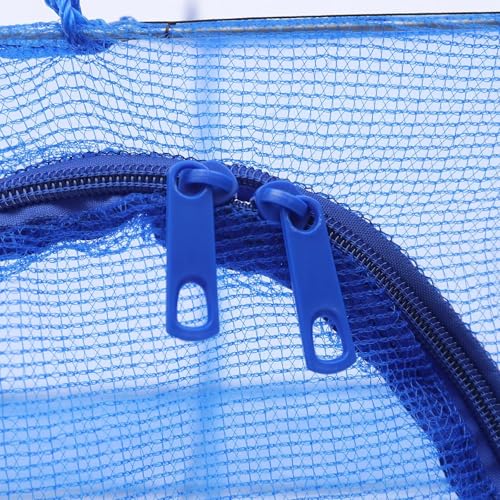 4 Layer Fish Mesh Hanging Drying, Folding Fish Drying Net, Vegetable Fish Dishes Mesh Hanging Drying Net with Zipper Opening for Shrimp Fish Fruit Vegetables Herb