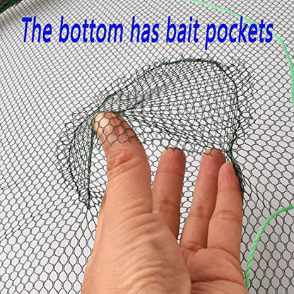 Foldable Fishing net Hand cast net, Shrimp net Crab net Fishing net Crayfish Hand cast cage