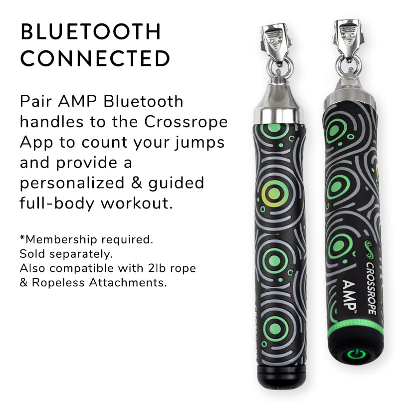 Crossrope AMP Smart Jump Rope Set with Interchangeable Weighted Ropes - size: Large - (User Height 5'10.5" - 6'1.5")