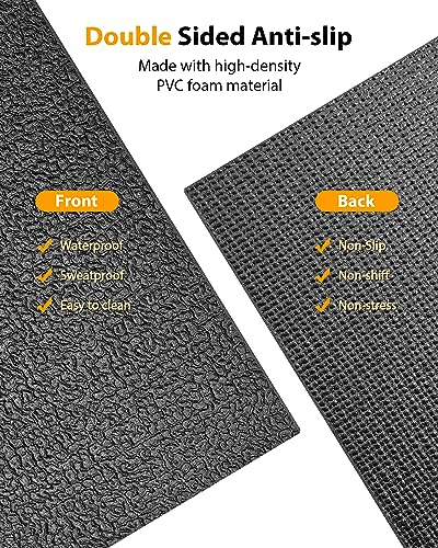 Foldable Rubber Treadmill Mat - Exercise Bike Mat with Waterproof | Non-Slip, Shock Absorption, Exercise Equipment Mat, Protect Floor, for Home Gym Workout, for Bike/Elliptical, Mat for Carpet - size: 68"L x 24"W x 0.2"Th