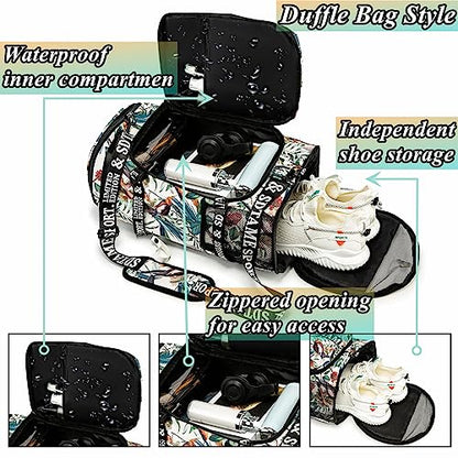 SDTAME Gym Duffel Backpack with Shoe Pocket & Laptop Sleeve - color: Yellow