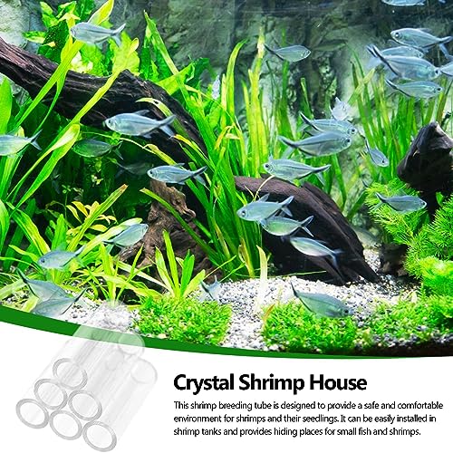 Shrimp Shelter Tube, Transparent Acrylic Tube Aquarium Shrimp Cave Breeding Fish Shrimp Feeder Breeding Tube Aquarium Fish Tank Pipe Shelter Tube Fish Tank Shelter Decorations Hideaway Pipes - color: 6 tubes