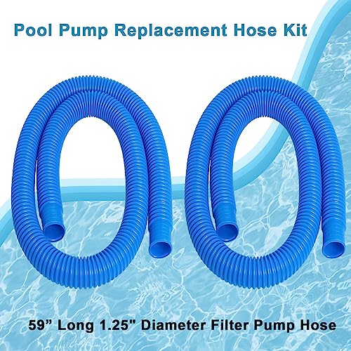 Pool Pump Replacement Hose 1.25 x 59 Inch Compatible with Filter Pump 607 637 Above Ground Pools Include 6 Hose Clamps (3 set) - size: 1.25 x 59 Inch Pool Pump Replacement Hose