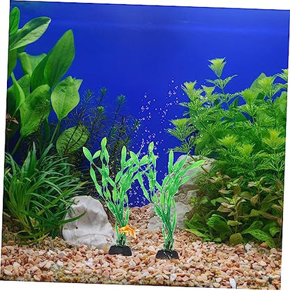 VICASKY 10Pcs Compact Fake Plant Aquarium Decoration Lifelike Desktop Aquarium Grass Stylish Fish Tank Accessories for Aquatic Landscape Safe for Fish and Water Quality