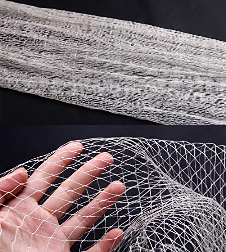 Lawaia Traditional Fishing Cast Net Multifilament Line Landing Net with Steel Pendant Weight Hand Throwing Fish Net White Nylon Small Mesh - color: white, size: 4m high