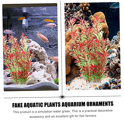 1pc Artificial Aquatic Plant for Fish Tanks Lifelike Water Grass Decoration Willow Design Smooth Base Non-Fading Compact for Aquatic Landscape