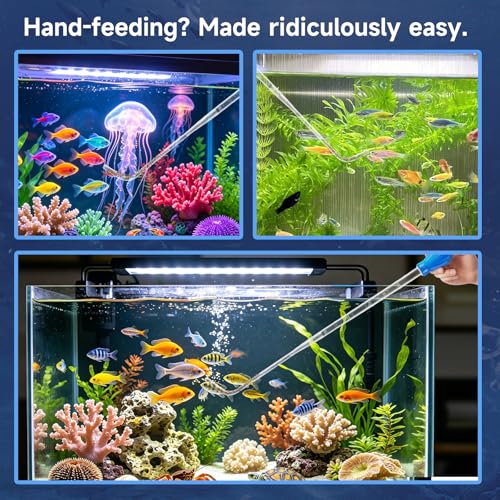27.7IN Extra Long Turkey Baster for Aquarium Coral Fish Feeder, Blue | 50ml Plastic Long Pipette for Aquarium, Siphon for Fish Tank Water Changer, Coral Food Spot Feeder, Easy to Clean, Versatile