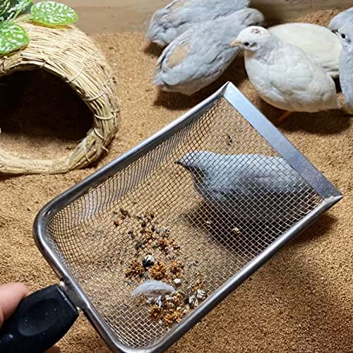Sand Scoop Litter Scooper Mesh Reptiles Substrate Box Filtering Steel Stainless Bedding Cleaner Cat Sifter Metal Sand Shovels For Beach Metal Detecting