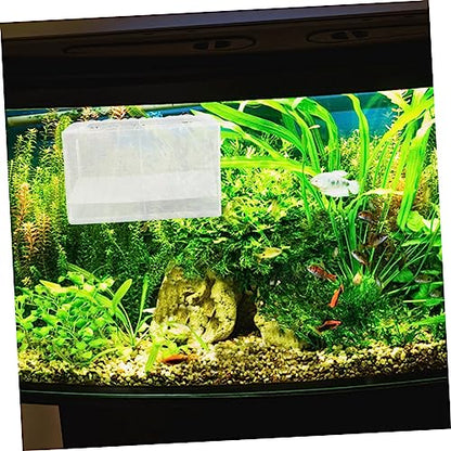 Generic Box Hatch Isolation Net Box Fish Tank Decor Pond Skimmer Net Kit Aquarium Water Hatching Fish Net Aquariums Incubator Feeder Aquarium Plants Tanks Cage Starter White Plastic