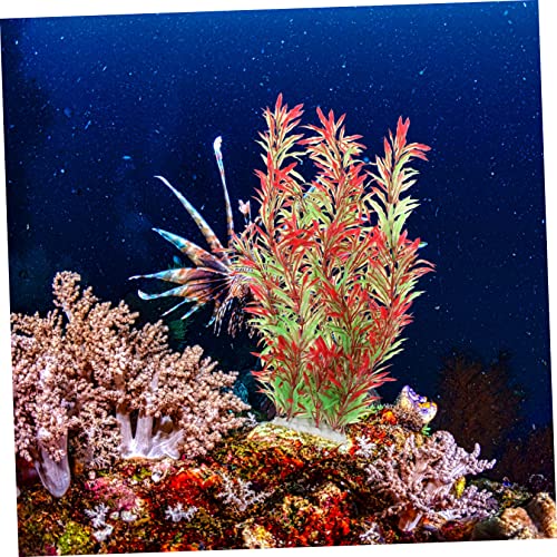 1pc Artificial Aquatic Plant for Fish Tanks Lifelike Water Grass Decoration Willow Design Smooth Base Non-Fading Compact for Aquatic Landscape