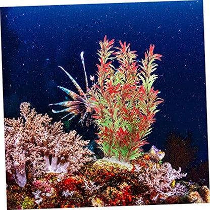 1pc Artificial Aquatic Plant for Fish Tanks Lifelike Water Grass Decoration Willow Design Smooth Base Non-Fading Compact for Aquatic Landscape