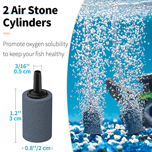 Pawfly 13 Feet Airline Tubing Standard Aquarium Air Pump Accessories with Air Stones, Air Control Valves, Check Valves, Suction Cups and Connectors