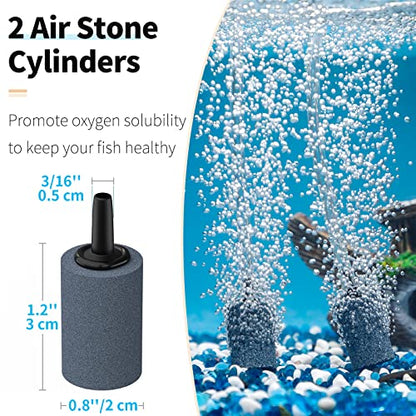 Pawfly 13 Feet Airline Tubing Standard Aquarium Air Pump Accessories with Air Stones, Air Control Valves, Check Valves, Suction Cups and Connectors