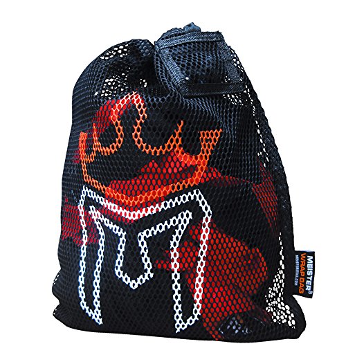 Meister WRAP Bag for Washing MMA & Boxing Hand Wraps - Drawstring Mesh Large - color: Black, size: Large