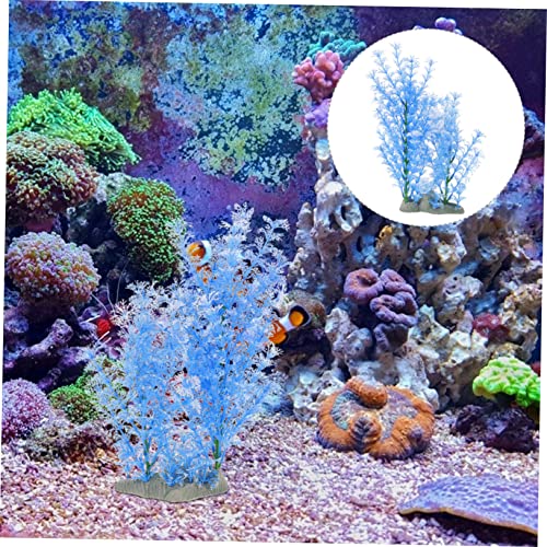 Abaodam Creative Artificial Plant for Aquarium Decoration Wear Resistant Desktop Tank Grass Lifelike Desktop Ornament for Home Landscape and Fish Tank Decor and Design
