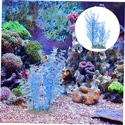 Abaodam Creative Artificial Plant for Aquarium Decoration Wear Resistant Desktop Tank Grass Lifelike Desktop Ornament for Home Landscape and Fish Tank Decor and Design