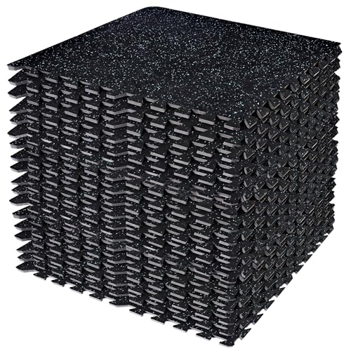 Sivan Fitness 1/2" Thick Rubber Top High-Density EVA Foam Gym Flooring for Home Gym - 48 Sq Ft Exercise Mat Tiles for Workout, Yoga, MMA, Heavy Exercise Equipment Mat - 12 Interlocking Gym Floor Mat - color: Blue, style: 18 Tiles (72 sq. ft.)