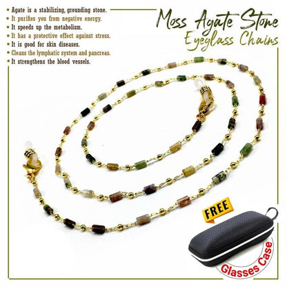 HANDMADE Eyeglass Chains Eyewear Retainer Beaded Eyeglass Strap Holder Natural Stone Beaded Eyewear Retainer