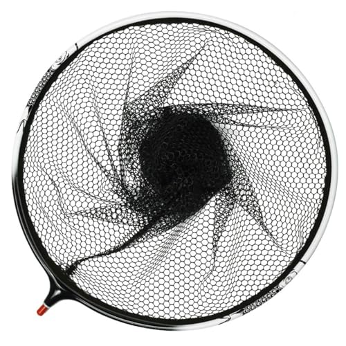 FRCOLOR Nylon Fishing Landing Net Head with Nano-Coated Titanium Alloy Frame, 30cm Fine Mesh Landing Net Accessory for Freshwater and Saltwater Fishing