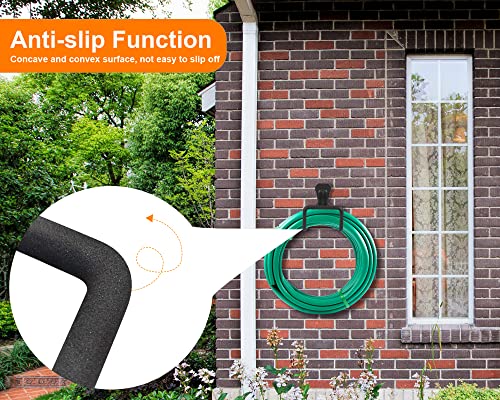 2pcs Heavy Duty Hose Hanger Garden Hose Storage Black Water Hose Holders for Outside Wall Mount Garden Hose Reel Hose Stand - color: 2pcs Black