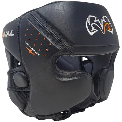 RIVAL Boxing RHG10 Intelli-Shock Headgear, D3O Front and Side Padding, Hook and Loop Back Adjustment with Lace on Top, and Anatomical Rear Head Pad Every Time - color: Black, size: Small