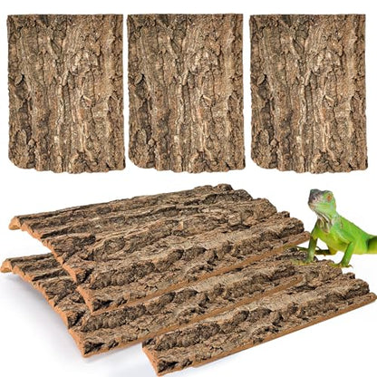 Cork Terrarium Background 11.8x7.9in 6PCS Natural Reptile Cork Bark Flats Terrarium Board Bearded Dragon Climbing Wall Mat Tank Decor for Lizard Chamelon Snake Turtle Spider Crested Gecko - size: 6PCS-11.8x7.9in