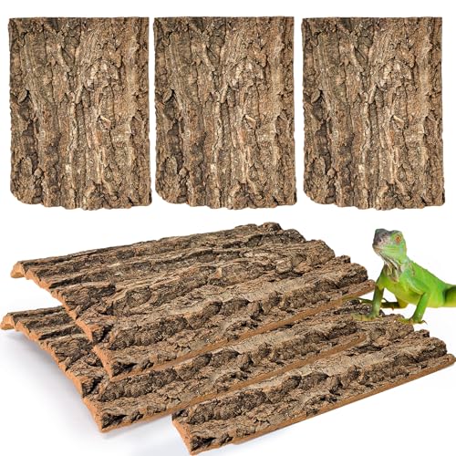 Cork Terrarium Background 11.8x7.9in 6PCS Natural Reptile Cork Bark Flats Terrarium Board Bearded Dragon Climbing Wall Mat Tank Decor for Lizard Chamelon Snake Turtle Spider Crested Gecko - size: 6PCS-11.8x7.9in
