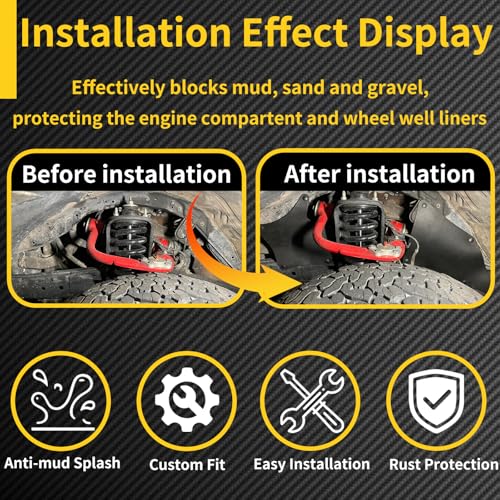 Splash Guard Fender Liner Shields, Matte Black | Compatible with Toyota Tacoma 2005-2020, Front & Rear Inner Fender Protection, Wheel Well Protection - color: for Toyota Tacoma 2005-2020