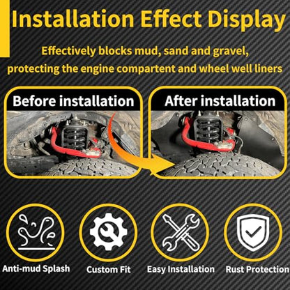 Splash Guard Fender Liner Shields, Matte Black | Compatible with Toyota Tacoma 2005-2020, Front & Rear Inner Fender Protection, Wheel Well Protection - color: for Toyota Tacoma 2005-2020