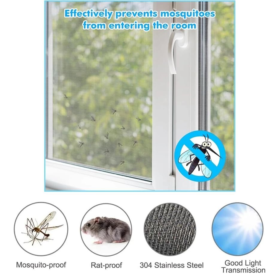 304 Stainless Steel Wire Mesh Screen,15.7"x47.2", 0.62mm Hole 30 Mesh, No Rust and Sturdy, Easy to Cut, Heat-Resisting Metal Mesh for Vent, Window Screen Mesh, Cage, Filter Mesh, DIY Projects, etc