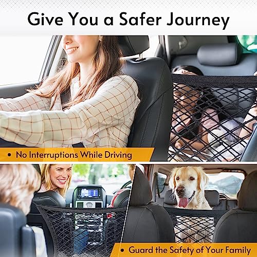 rabbitgoo Dog Car Net Barrier for SUVs, Car Divider, Easy to Install - size: 13.98" x 15.55"