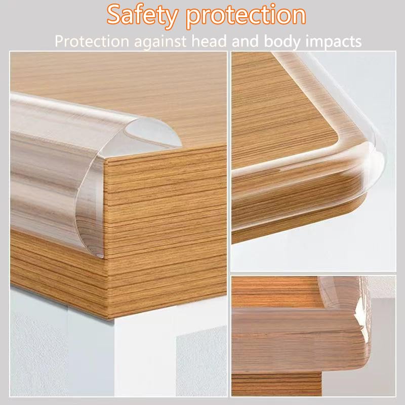 6 FT- Edge Protector 100% Silicone, Proofing Corners Clear Guards, Pre-Tape Adhesive Soft for Safety, Table Cabinets Furniture Bumper (2/5x2/5 in)