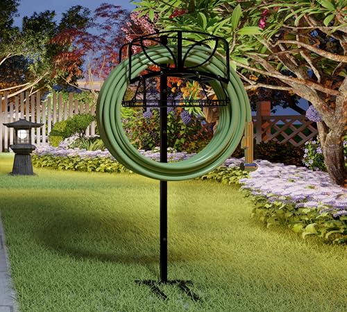 Fire Beauty Garden Hose Holder with Storage Basket,Heavy-Duty,80+ lb Capacity,Rust-Proof Stainless Steel,Organizes 150ft Hose for Patio&Yard,Leaf Design - style: Leaf Design