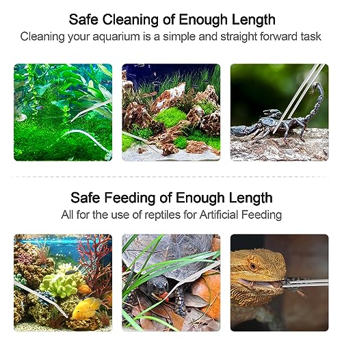 Aquarium Tweezers Extra Long 15 inches Feed Tong clamps - FEITA Straight and Curved Stainless Steel 38cm Tweezers Set for Fish Tank Plants Aquascape Tools & Reptile Feeding Tongs - Sliver 2Pcs