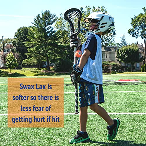SWAX LAX Lacrosse Training Ball - Indoor Outdoor Practice Less Bounce & Rebounds - color: Orange