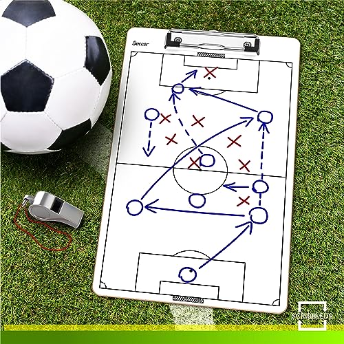 Scribbledo Soccer Clipboard for Coaches 15"x9" Dry Erase Whiteboard