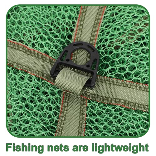 VILLCASE Thickened Portable Fishing Net Bag 25x2m Nano Double Steel Mesh Large Capacity Outdoor Fish Storage Net for Sea Fishing and Shrimp Catching