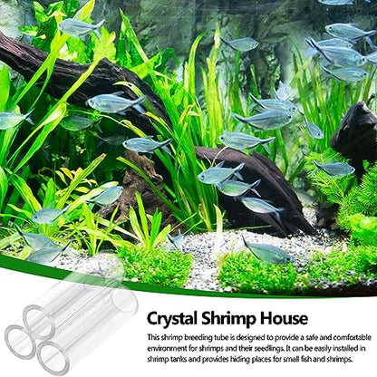 Shrimp Shelter Tube, Transparent Acrylic Tube Aquarium Shrimp Cave Breeding Fish Shrimp Feeder Breeding Tube Aquarium Fish Tank Pipe Shelter Tube Fish Tank Shelter Decorations Hideaway Pipes - color: 3 tubes