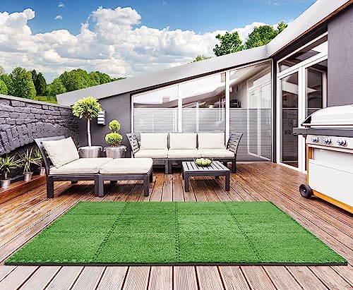 Sorbus Grass Foam Floor Tiles, Interlocking Turf Tiles (24 Tiles, 96 Sq Ft) - size: 24 Tiles (96 Sq ft)
