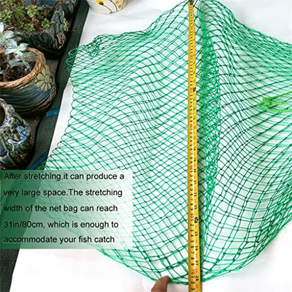 Fishing Net Bag Foldable Fishing Keep Net Diving Bag 4/5 Inch Mesh 35 Inch Length Fishing Net