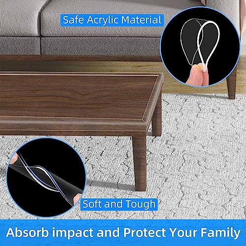 Clear Edge Protector Strip, 1.57in x 9.84FT, Sharp Edge Wrap Cover Tape, Self Adhesive Protective Bumper Guards for Cabinet Door Desk Glass Table Bed Furniture, Kitchen Countertop, Waterproof - size: 1 Pack x 1.57in x 9.84FT