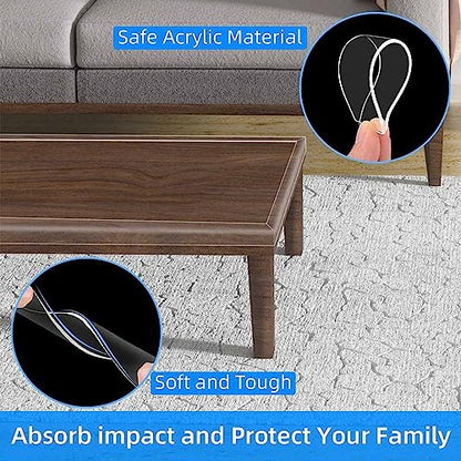 Clear Edge Protector Strip, 1.57in x 9.84FT, Sharp Edge Wrap Cover Tape, Self Adhesive Protective Bumper Guards for Cabinet Door Desk Glass Table Bed Furniture, Kitchen Countertop, Waterproof - size: 1 Pack x 1.57in x 9.84FT