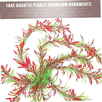 1pc Artificial Aquatic Plant Lifelike Landscape Decor for Fish Tank Willow Style Safe for Fish Easy to Clean Enhances Aquarium Vitality