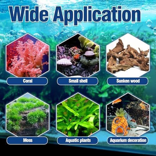 Aquarium Glue, Clear Reef Glue, Instant Coral Adhesive for Plants and Rocks, Mosses, Coral, Stone, Wood, Freshwater and Saltwater Aquascape (3)